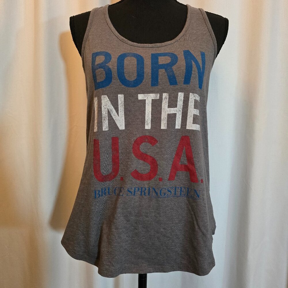 Old Navy Born in the USA Gray Tank Top M